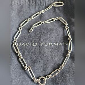 David Yurman Silver Paperclip-Link Lexington Collection Necklace